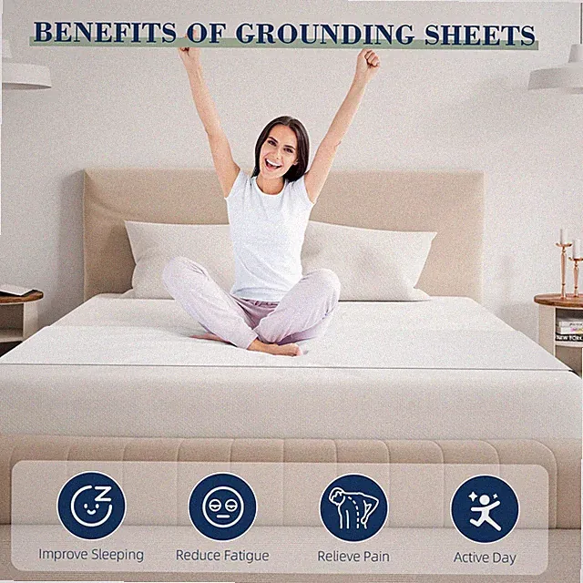 10% sliver fiber Grounding/Earthing flat bed Sheets with 2 cord+ 1 bracelet