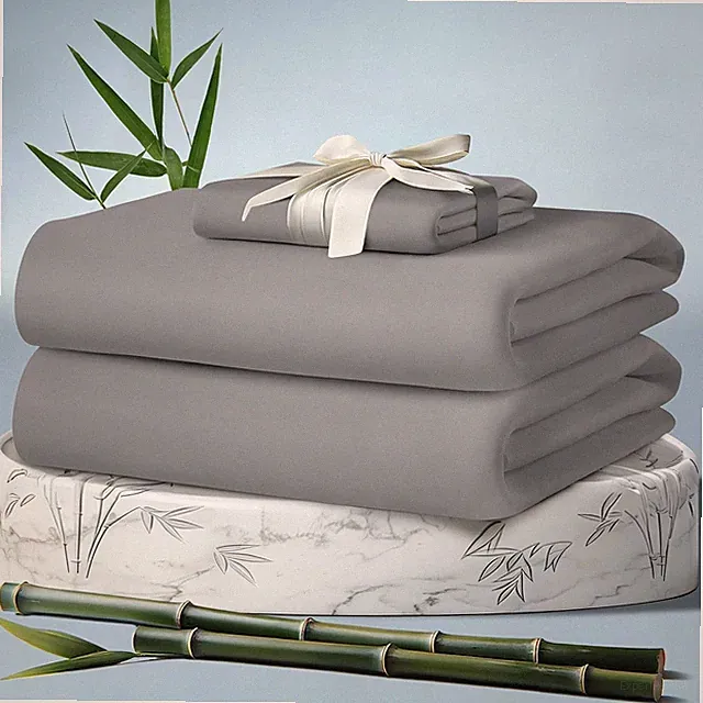 100% viscose fiber (bamboo fiber) double bed sheet set, 3-piece set