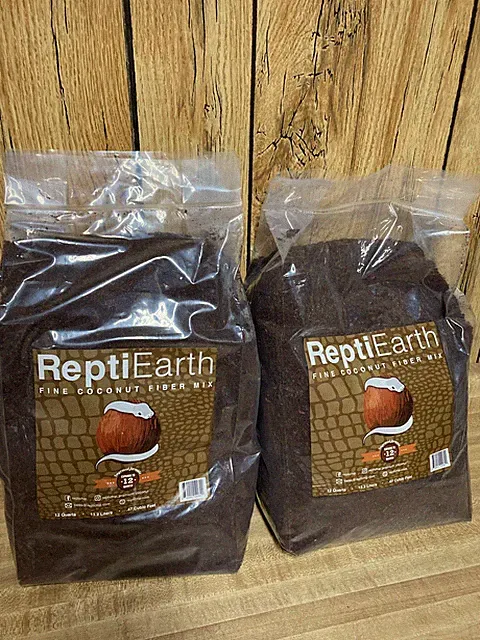 2 Pk ReptiEarth Reptile Bedding Fluffy Fine Coconut Fiber Mix Substrate 12 Quart