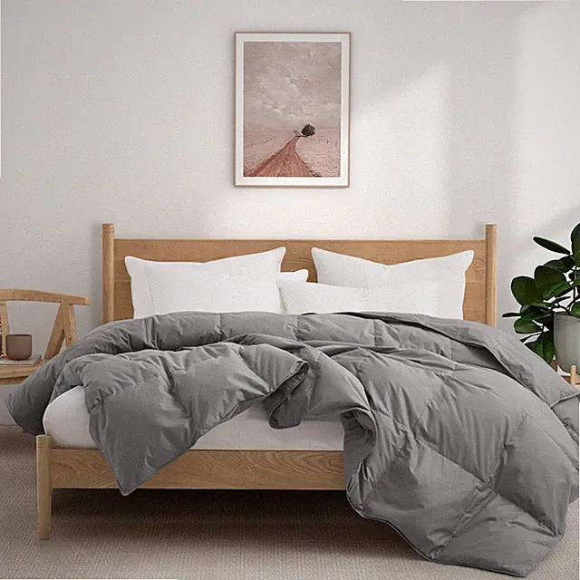 All Season Comforter Bed Blanket Down Feather Fiber Fill, Organic Cotton Shell