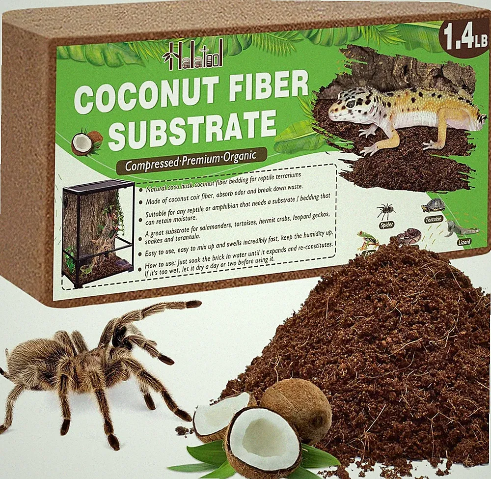 Coconut Coir Brick Reptile Bedding, 1.4lb Coco Fiber Terrarium Substrate