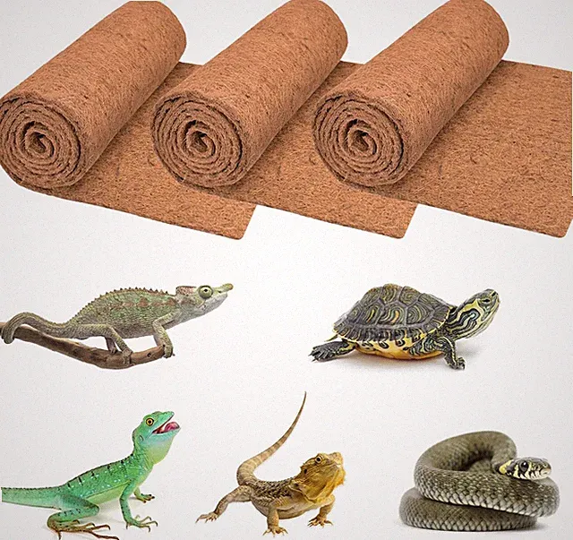Coconut Fiber Reptile Substrate Mat, 24 X 48 Inches, 3 Rolls Turtle Bedding