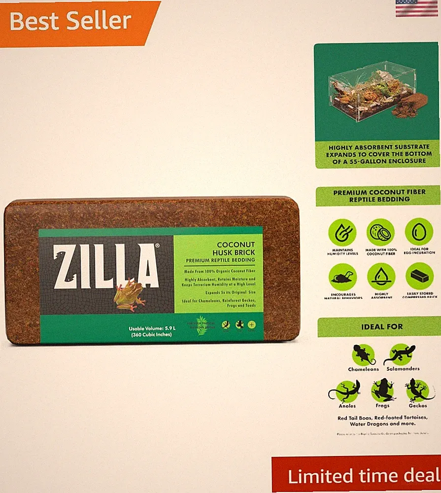 Natural Coconut Fiber Bedding for Reptiles - Soft, Absorbent, and Sustainable