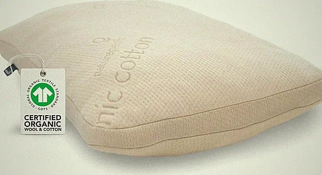 Organic Wool Pillow - Queen-Sized Organic Pillow Filled with Natural Wool Fibers