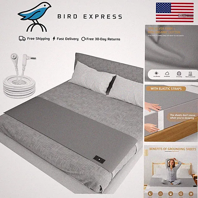 Queen Size Grounding Sheet with Silver Fiber for Better Sleep and Energy 27"x60"